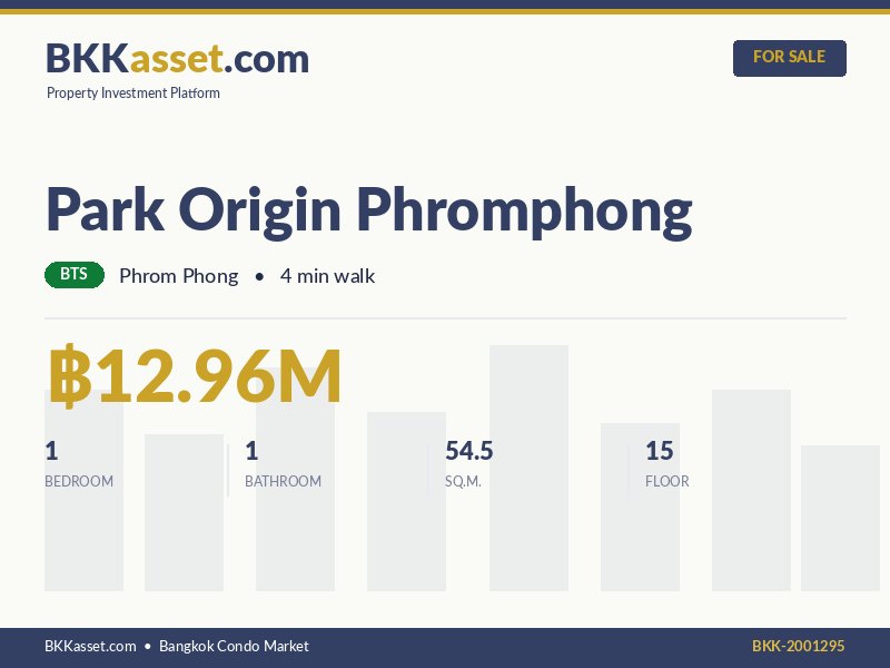 ขาย Park Origin Phromphong 1 ห้องนอน 54.5 ตร.ม. ราคา 12.96 ล้านบาท